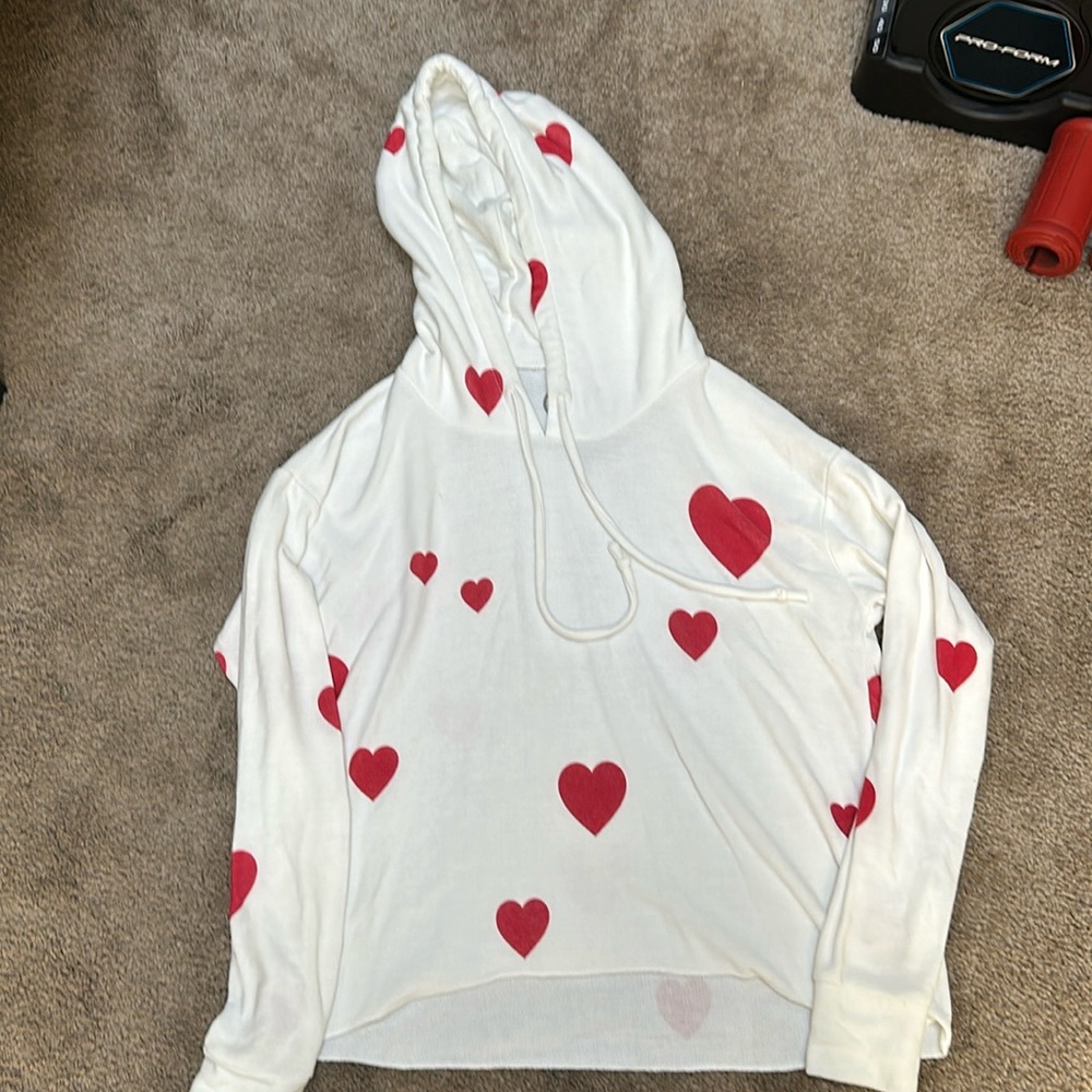 Chaser Brand heart cropped hoodie